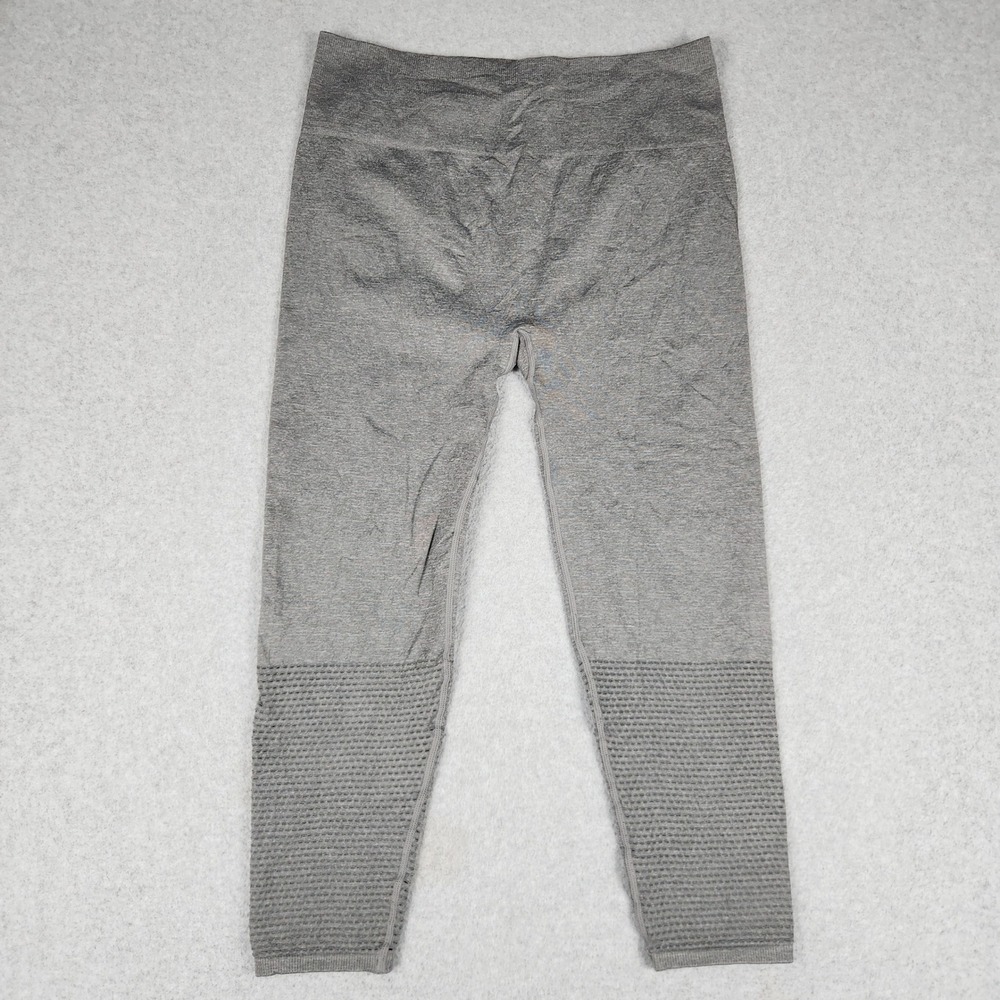 Fabletics Leggings Womens XL Gray Seamless High Rise Perforated Mesh Activewear